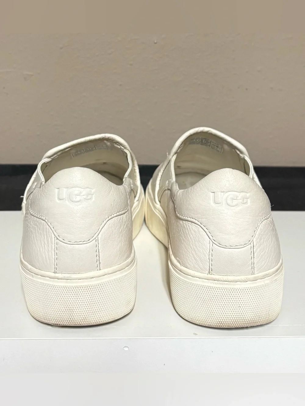 UGG Slip-On Leather Sneakers in White